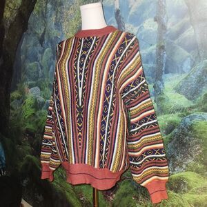 Lost + Wander Soft Retro Funky Striped Sweater Womens Oversized XS / S